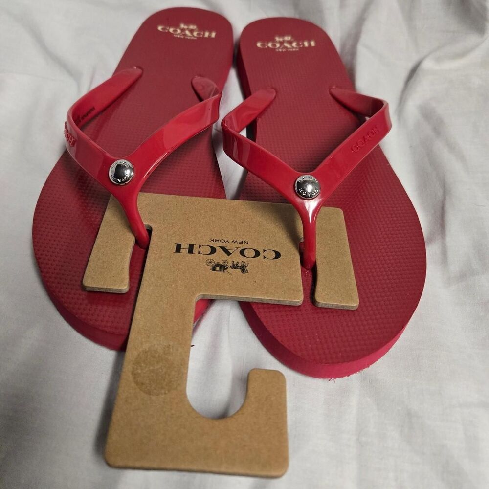 Coach Women's Red Flipflops